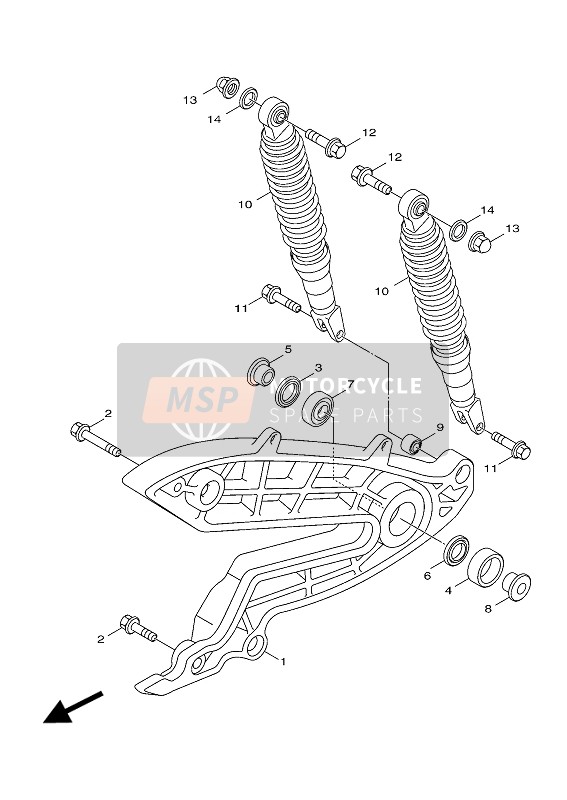 Yamaha YW125 BWS 2011 Bras arrière & Suspension pour un 2011 Yamaha YW125 BWS